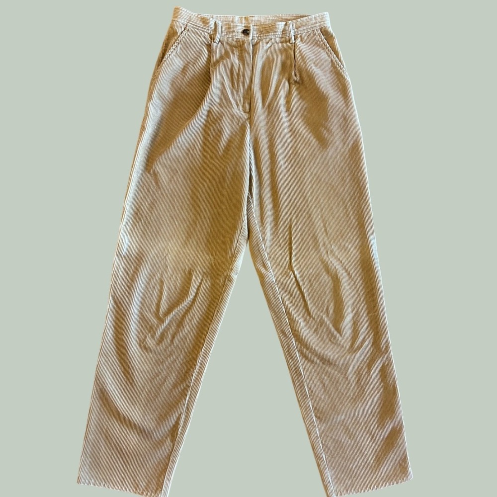 Pendleton Originals Tan Corduroy Pants High Rise  Straight Leg‎ Beige 10 Vintage